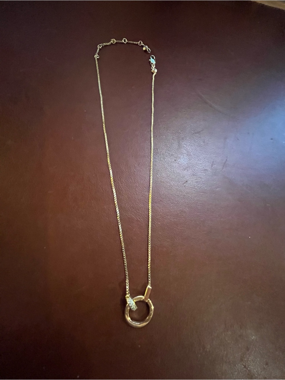 henri bendel Gold Ring Pendant Necklace with Crystal Accent